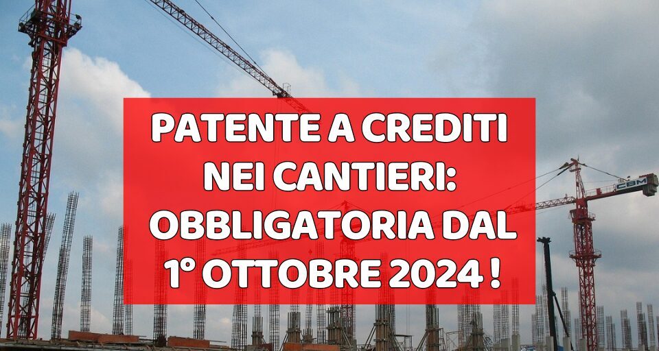 patente a crediti nei cantieri edili